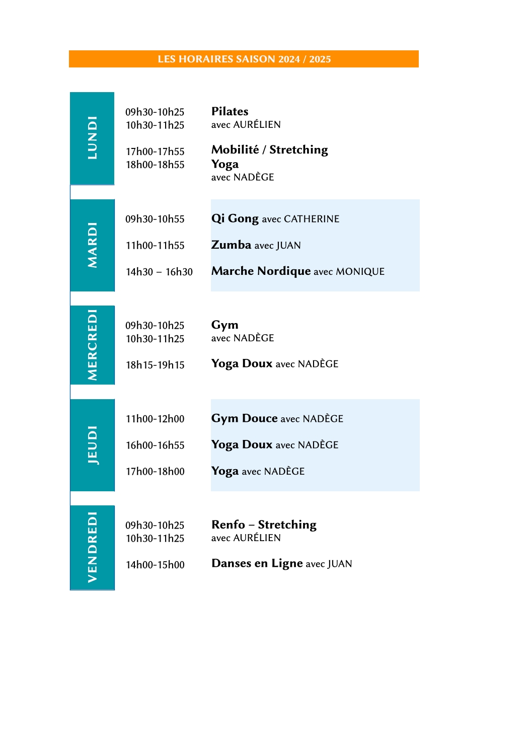 HORAIRES 2024-2025 TER Horaires 2024-2025