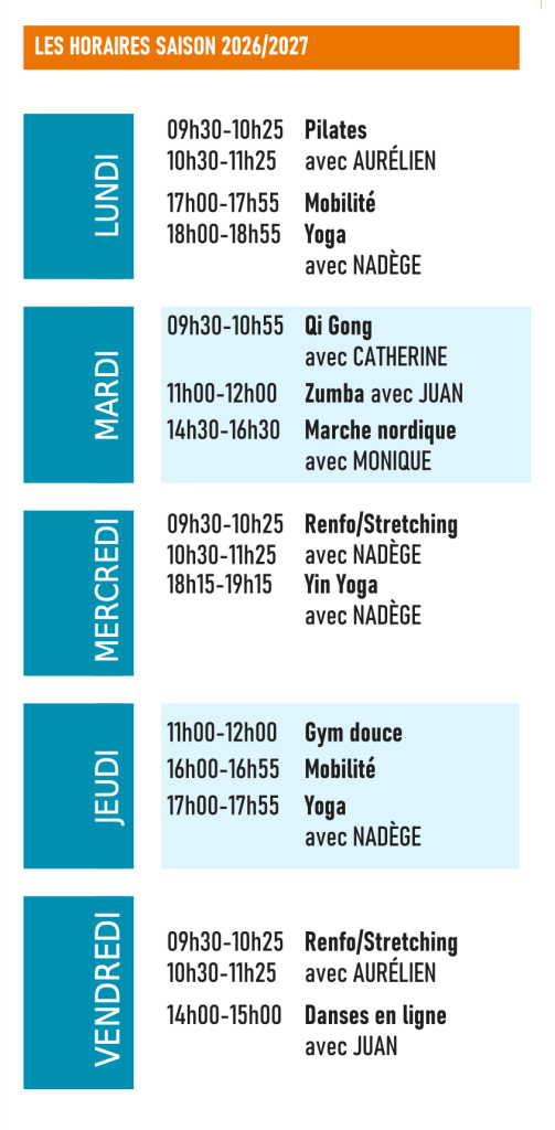 Horaires 2025 -2026